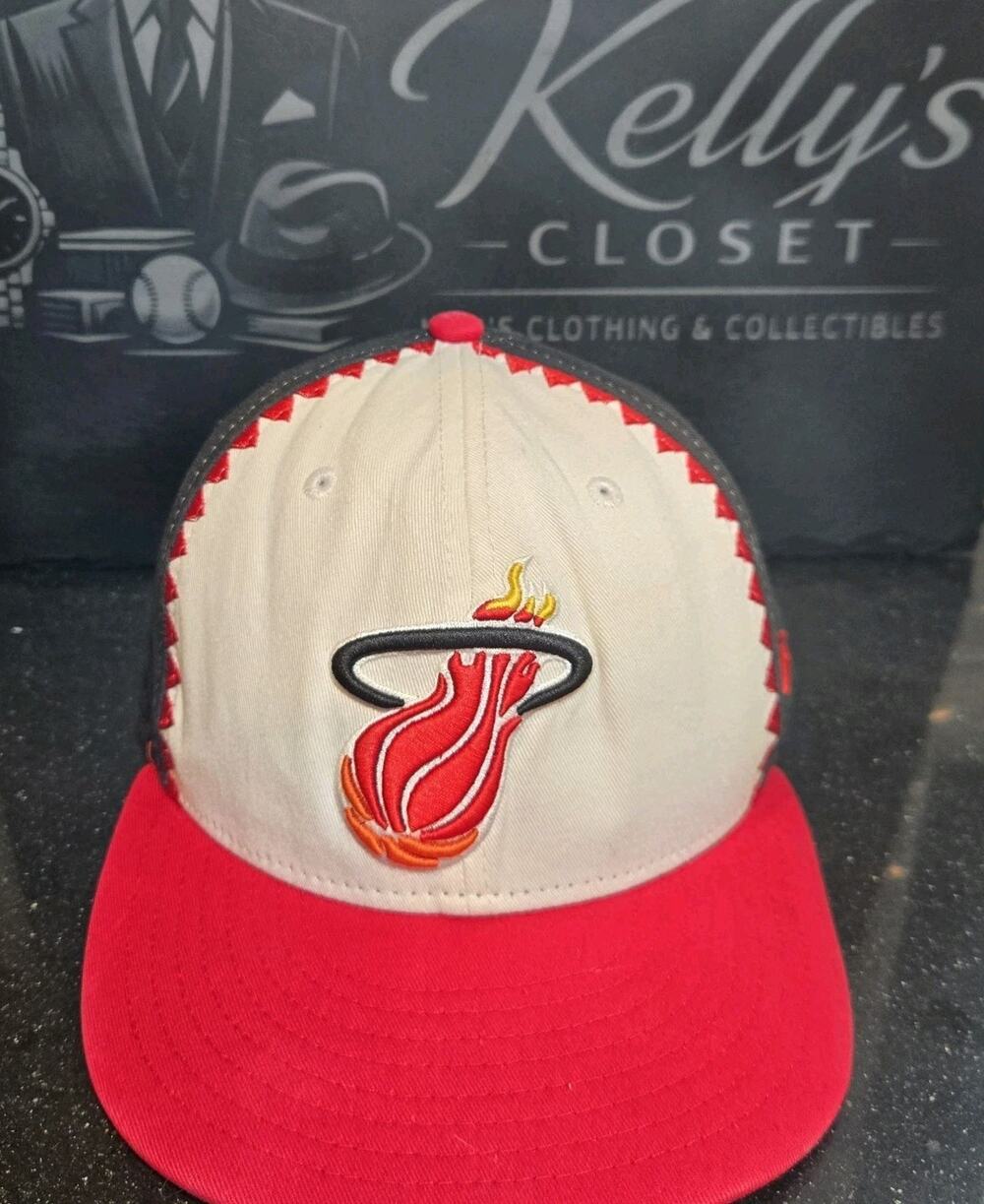 New Era 9FIFTY Miami Heat Hat Cap Hardwood Classics Sawtooth Jagged Snapback M/L